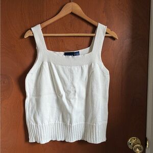 Classic Cream White Knit Tank Top - Women's